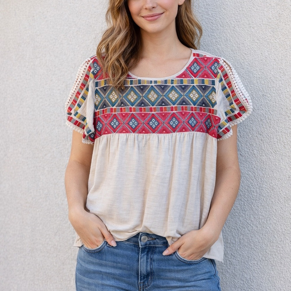 THML Multicolor‎ Embroidered Blouse
